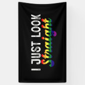 私はLGBTのレインボープライド月を真っすぐ見る 横断幕 (縦)