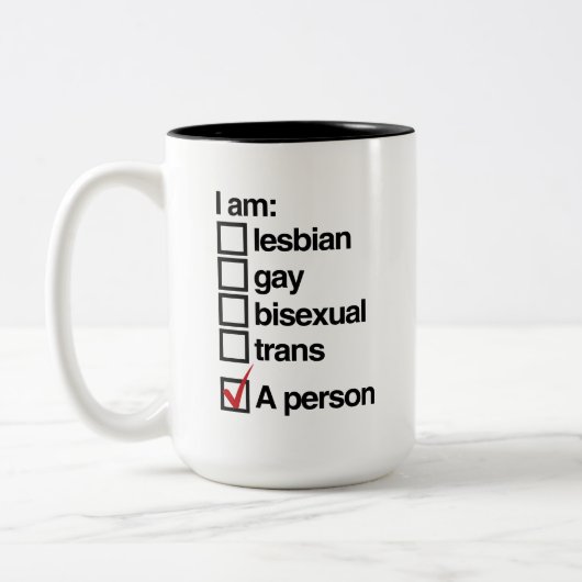私はLGBTの人です ツートーンマグカップ (左)