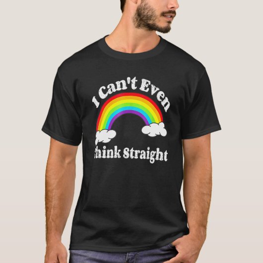 私はLgbtの月考えLを真っ直ぐ行けない Tシャツ (正面)