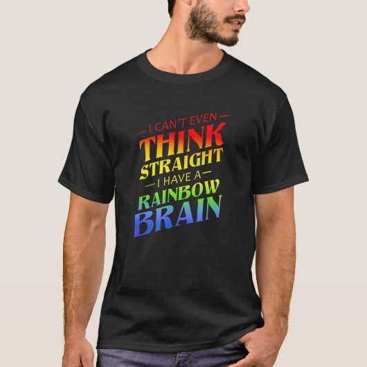 私はLgbtやLgbtqia考えも真っ直ぐ行けない Tシャツ (正面)