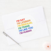 私はLGBT 私は人間です.png ラウンドシール (封筒)