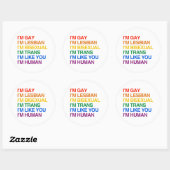 私はLGBT 私は人間です.png ラウンドシール (シート)