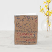 私はLGBT、黒人、イスラム教徒、移民と共に立つ カード (黄色い花)
