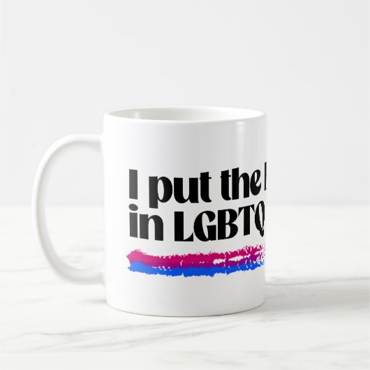 私はLGBTQでBを代表します コーヒーマグカップ (左)