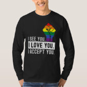私はLgbtq同盟国のゲイを受け入れる Tシャツ (正面)