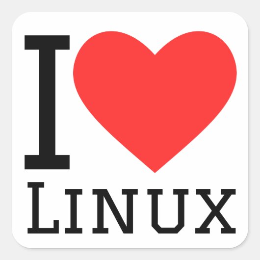 私はlinuxが大好きだ スクエアシール (正面)