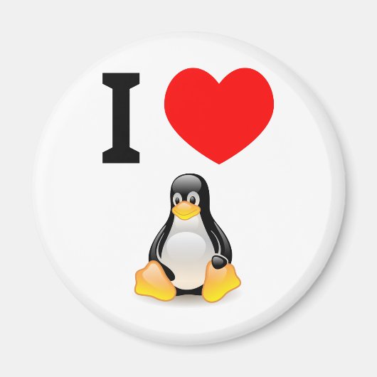 私はLinuxが大好きだ マグネット (正面)
