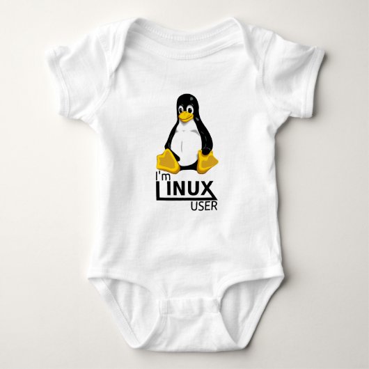 私はLinuxのユーザーです ベビーボディスーツ (正面)
