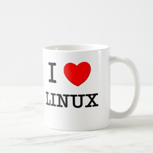 私はLINUXを愛します コーヒーマグカップ (右)
