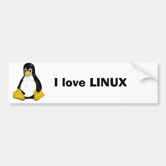 私はLINUXを愛します バンパーステッカー (正面)