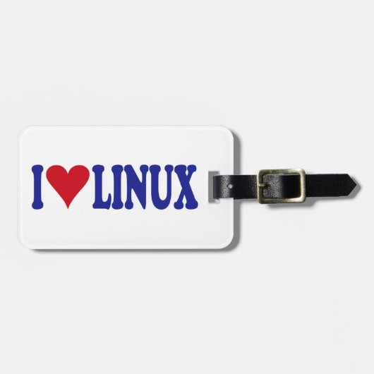 私はLinuxを愛します ラゲッジタグ (正面横)
