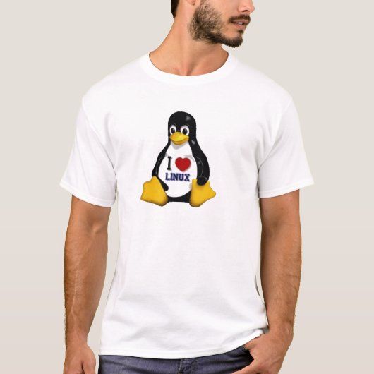 私はLinuxを愛します Tシャツ (正面)