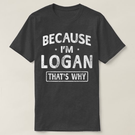 私はLoganノベルティギフトおもしろい名メンズだから Tシャツ (デザイン正面)