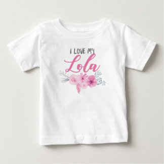 私はLolaの私のピンクの花束を愛します ベビーTシャツ