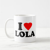私はLolaを愛します コーヒーマグカップ (左)