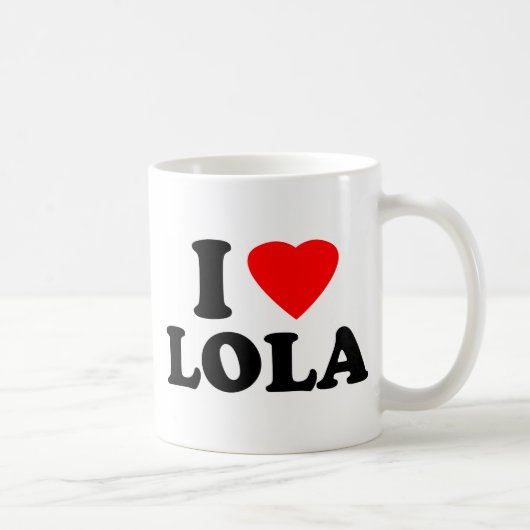 私はLolaを愛します コーヒーマグカップ (右)