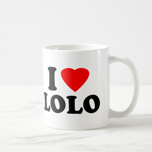 私はLoloを愛します コーヒーマグカップ (右)