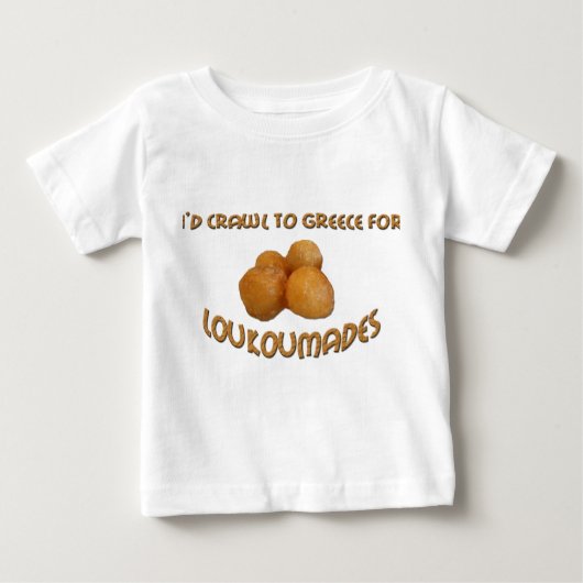 私はLoukoumadesのためのギリシャに這います ベビーTシャツ (正面)