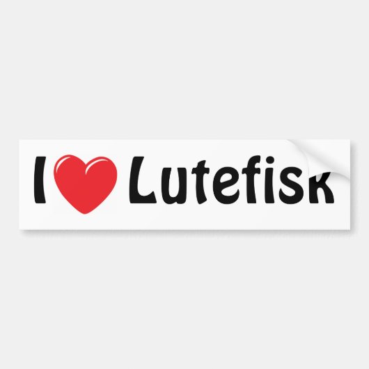 私はLutefiskを愛します バンパーステッカー (正面)
