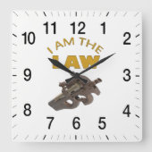 私はm4a1機関銃を持つ法律です スクエア壁時計 (正面)
