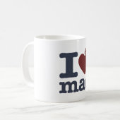 私はMacを愛します コーヒーマグカップ (正面左)