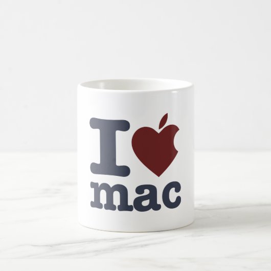 私はMacを愛します コーヒーマグカップ (中央)
