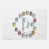 私はMacaroonsタオルを愛します キッチンタオル (横)