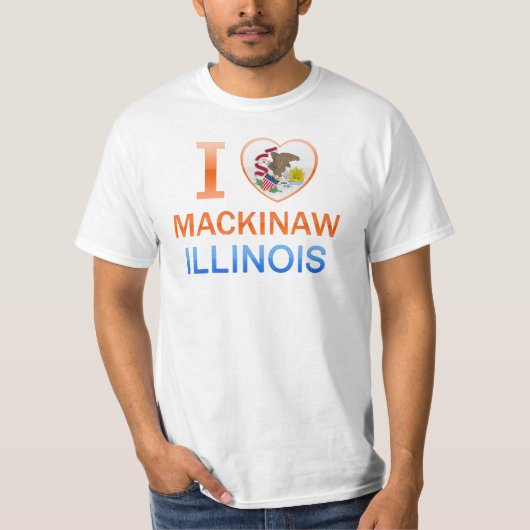 私はMackinaw、ILを愛します Tシャツ (正面)