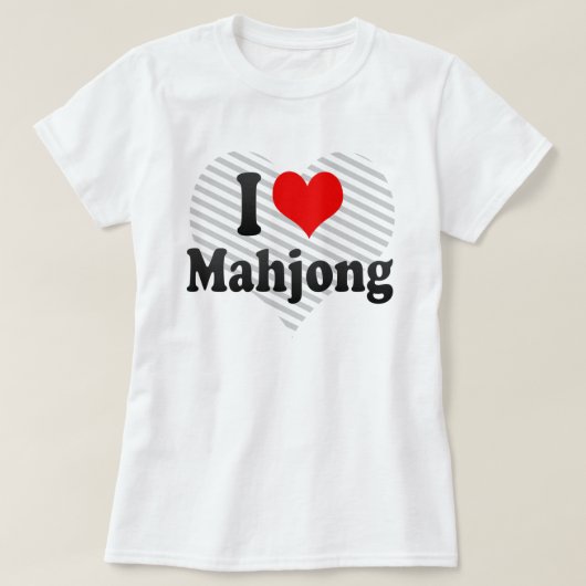 私はMahjongを愛します Tシャツ (デザイン正面)