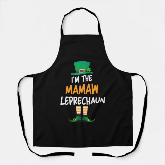 私はMamaw Leprechaun St Patrick's Day Family P エプロン (正面)