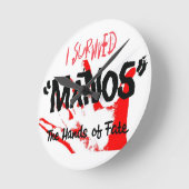 私はManos -時計--を生き延びました! ラウンド壁時計 (傾斜)