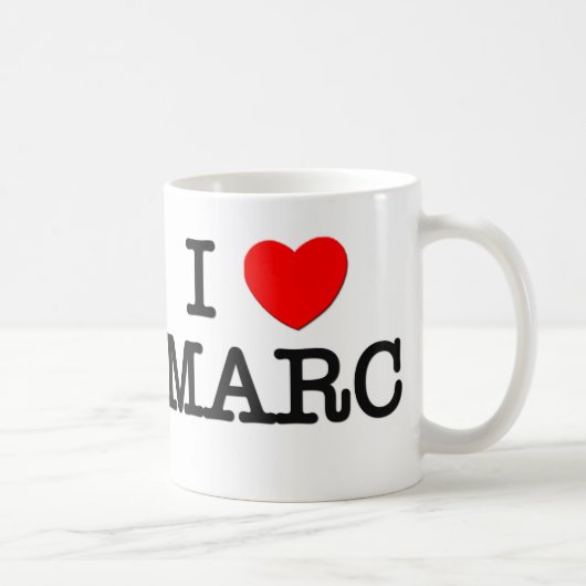 私はMarcを愛します コーヒーマグカップ (右)