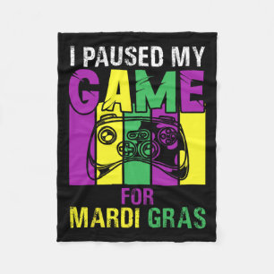 私はMardi Grasのゲームを一時停止したビデオゲームMardi G フリースブランケット