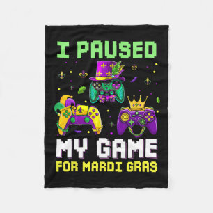 私はMardi Grasのゲームを一時停止したビデオゲームMardi G フリースブランケット