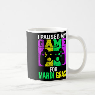 私はMardi GrasビデオゲーマーMens Bのゲームを一時停止 コーヒーマグカップ