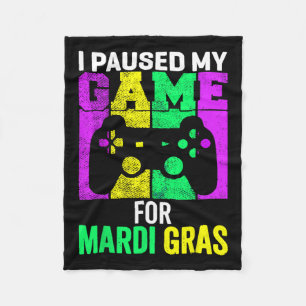 私はMardi GrasビデオゲーマーMens Bのゲームを一時停止 フリースブランケット