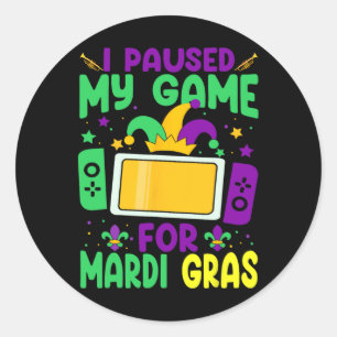 私はMardi GrasビデオゲーマーMens Bのゲームを一時停止 ラウンドシール