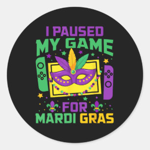 私はMardi GrasビデオゲーマーMens Bのゲームを一時停止 ラウンドシール