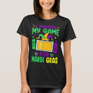 私はMardi GrasビデオゲーマーMens Bのゲームを一時停止 Tシャツ