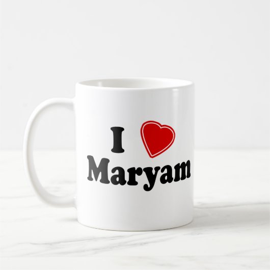 私はMaryamを愛します コーヒーマグカップ (左)