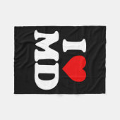 私はMdハートメリーランドが大好き フリースブランケット (正面(横))
