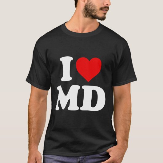 私はMdハートメリーランドが大好き Tシャツ (正面)