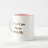 私はmeCHOCOLATEをyoubring、私より素晴らしいですより素晴らしいです… ツートーンマグカップ (正面左)