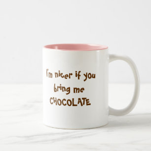 私はmeCHOCOLATEをyoubring、私より素晴らしいですより素晴らしいです… ツートーンマグカップ