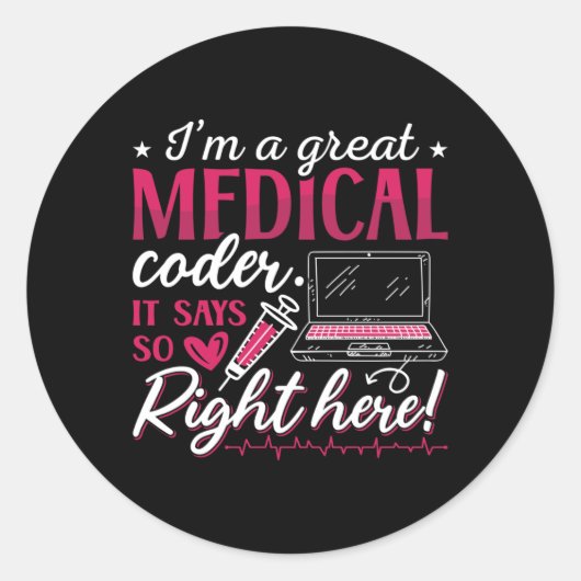 私はMedical Coder ICDコー素晴らしディングプログラマ ラウンドシール (正面)