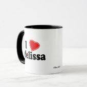 私はMelissaを愛します マグカップ (正面左)