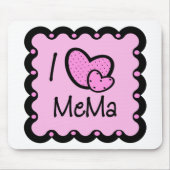 私はMemaのかわいいTシャツを愛します マウスパッド (正面)