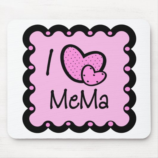 私はMemaのかわいいTシャツを愛します マウスパッド (正面)