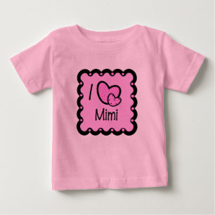 私はMimiかわいいTシャツを愛します ベビーTシャツ