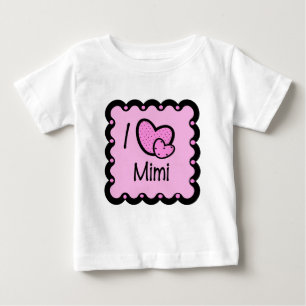 私はMimiかわいいTシャツを愛します ベビーTシャツ